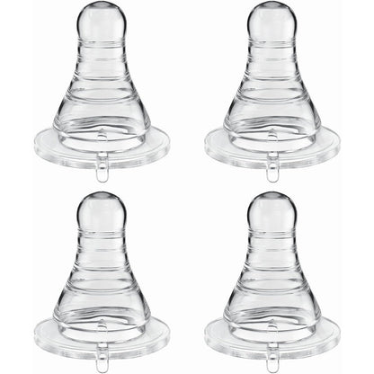 Dr. Brown's natural flow level 1 narrow baby bottle silicone nipple front view for newborn slow flow feeding