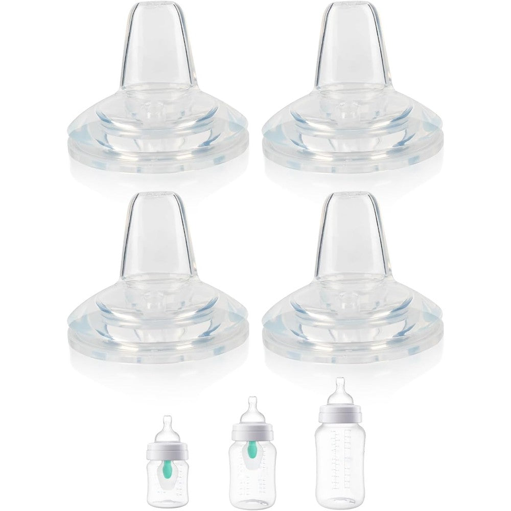 Joyfeed sippy cup nipples front view of four count package for baby bottle conversion