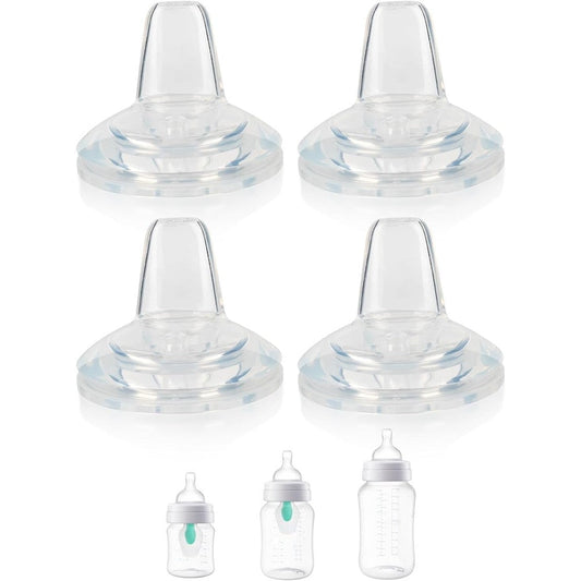 Joyfeed sippy cup nipples front view of four count package for baby bottle conversion