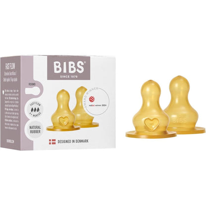 BIBS baby bottle nipple 2-pack front view authentic imported baby feeding gear