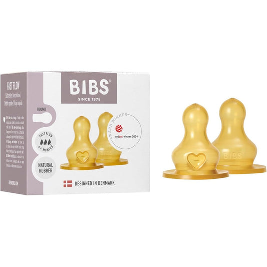 BIBS baby bottle nipple 2-pack front view authentic imported baby feeding gear