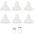 Lansinoh silicone nipple fast flow six count packaging front view showing authentic anti colic teats.