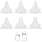 Lansinoh silicone nipple fast flow six count packaging front view showing authentic anti colic teats.