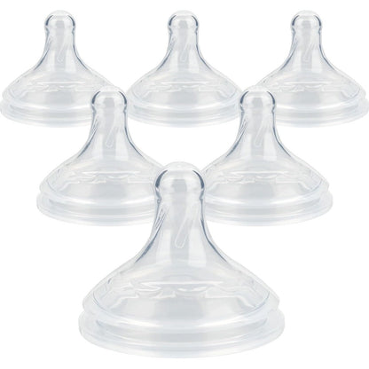 Joyfeed silicone nipple front view showcasing wide-neck design for infant feeding.