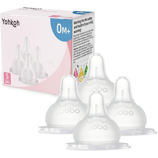 YOHKOH baby bottle nipples front view four count packaging for newborns