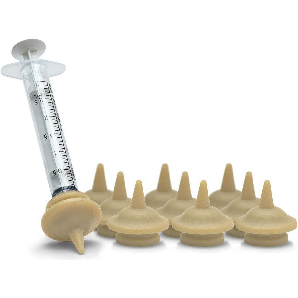 Miracle Nipple Mini pack with 10 nipples and syringe for pet feeding