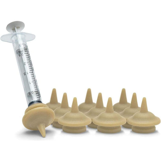 Miracle Nipple Mini pack with 10 nipples and syringe for pet feeding