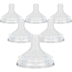 Joyfeed silicone bottle nipples six count package front view showing wide breast-like shape.