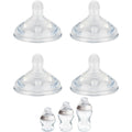 Joyfeed silicone nipple medium flow front view showing soft breast-like shape for baby bottles.