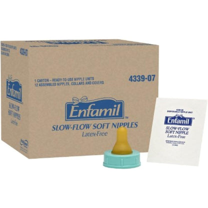 Enfamil Slow Flow Soft Nipples 12 count pack front view