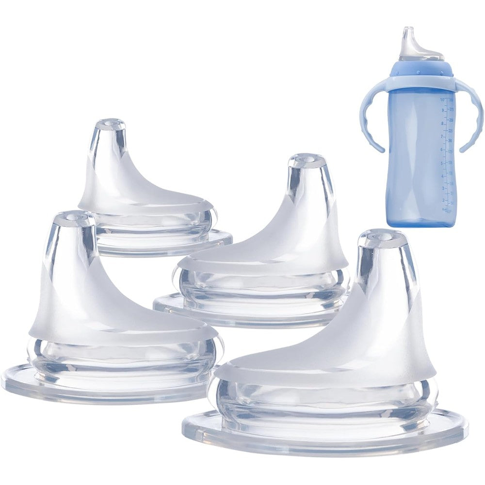 Ajrwiiy replacement silicone spout front view clear spill proof sippy cup nipple pack