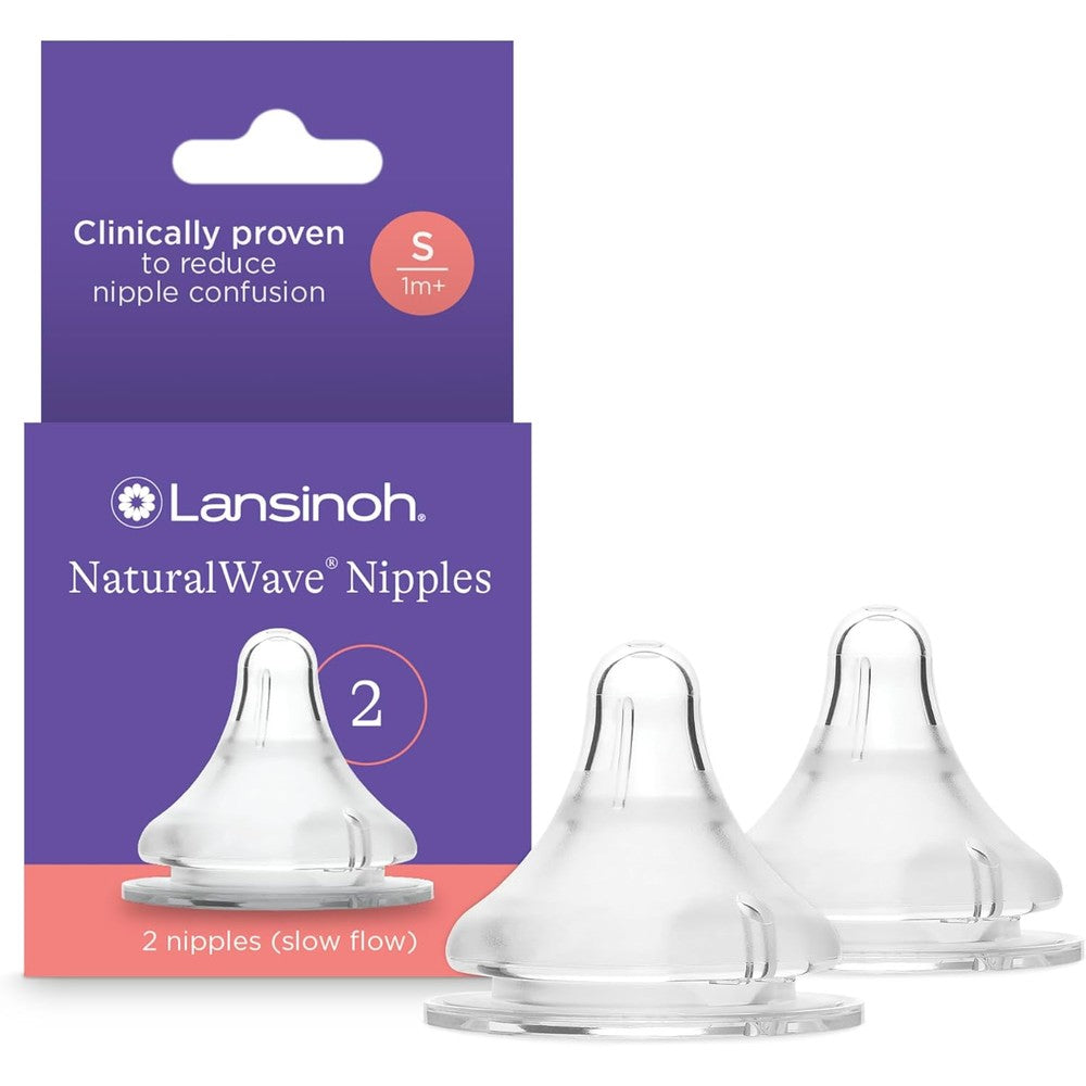 Lansinoh NaturalWave slow flow baby bottle nipples front view