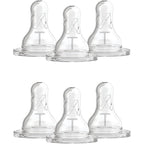 Dr. Brown's Natural Flow Level T Narrow Baby Bottle Nipple 6 Pack front packaging view showcasing slower flow newborn teats.