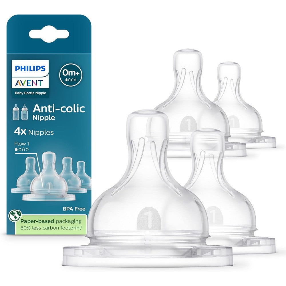 Philips Avent Anti Colic Nipples Flow One four pack front packaging view