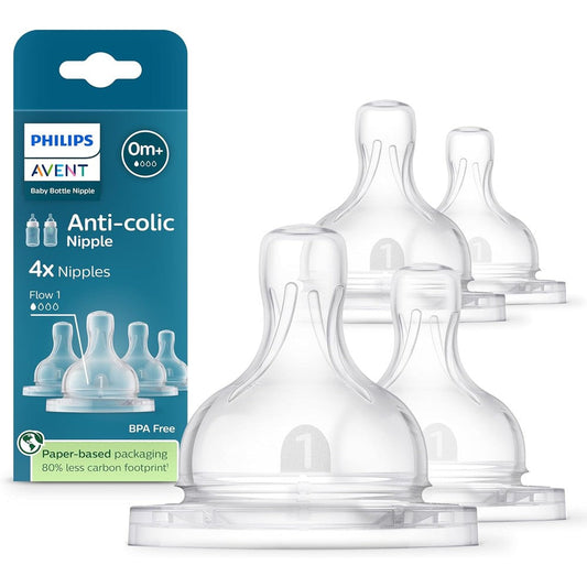 Philips Avent Anti Colic Nipples Flow One four pack front packaging view