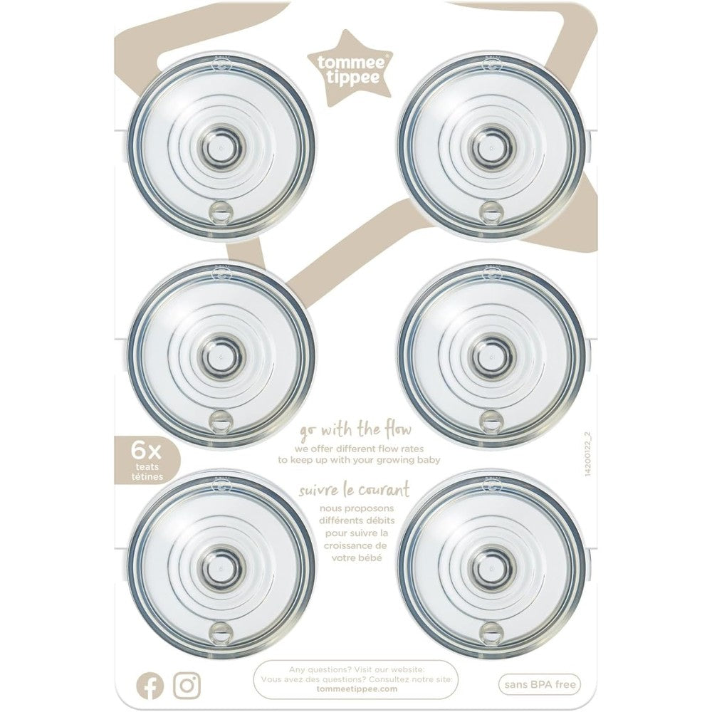 Tommee Tippee feeding bottle nipples with breast like shape for natural latch