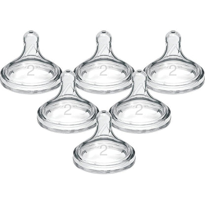 Dr. Brown's Level 2 Wide Neck Silicone Nipple pack front view showing premium baby bottle teats.