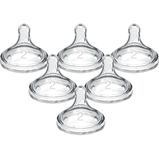 Dr. Brown's Level 2 Wide Neck Silicone Nipple pack front view showing premium baby bottle teats.
