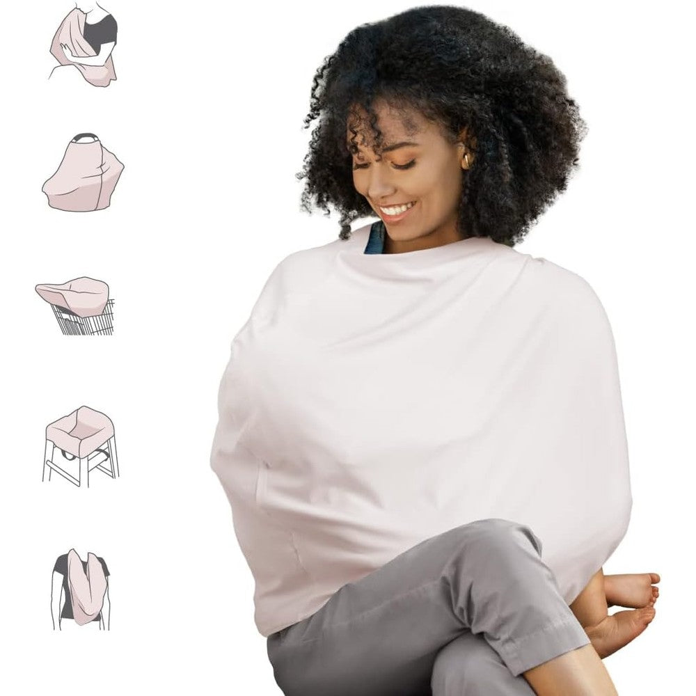 Munchkin Milkmakers 5-in-1 nursing cover in Pale Peach front view