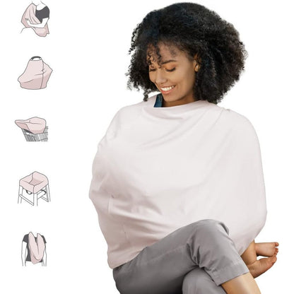 Munchkin Milkmakers 5-in-1 nursing cover in Pale Peach front view