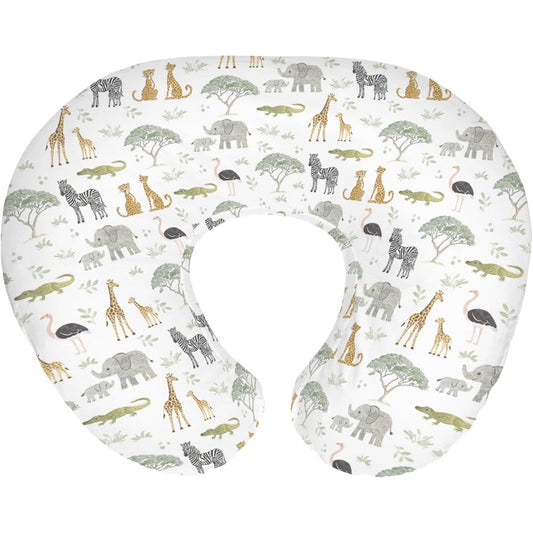 ZoUbqchY Jungle Safari Animals Nursing Pillow Cover front view