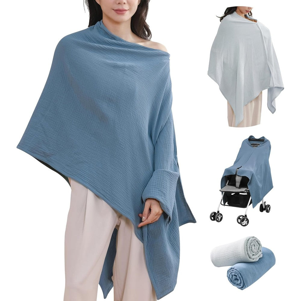 Tado Muslin 2-pack organic cotton nursing cover front view