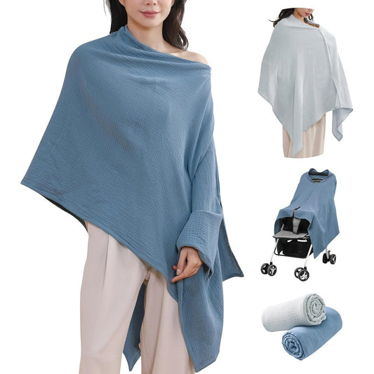 Tado Muslin 2-pack organic cotton nursing cover front view