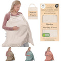 Infancie organic cotton nursing cover front view in ivory