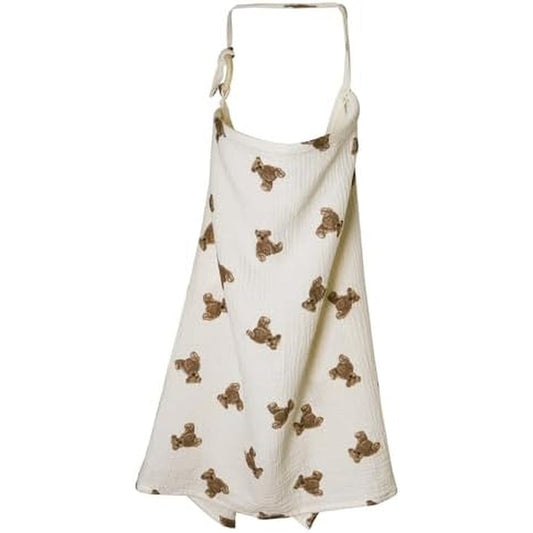 Layzoo Muslin Nursing Cover bear pattern front view