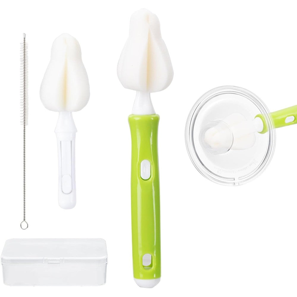 Bexdug breast pump cleaning kit front view showing green and white sponge brush