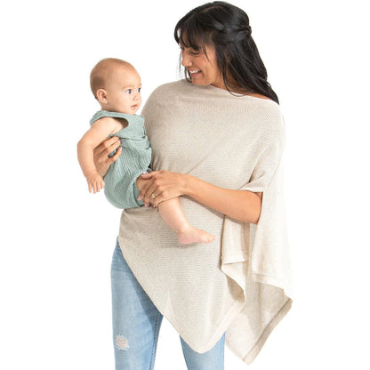 We Are Amma The Cocoon nursing cover front view natural beige knit