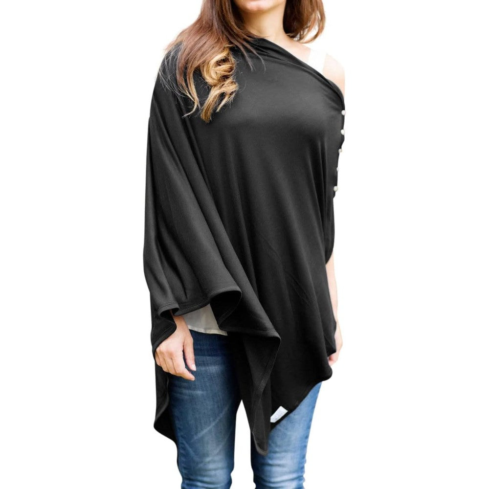 Byrd and Blume nursing cover black front view