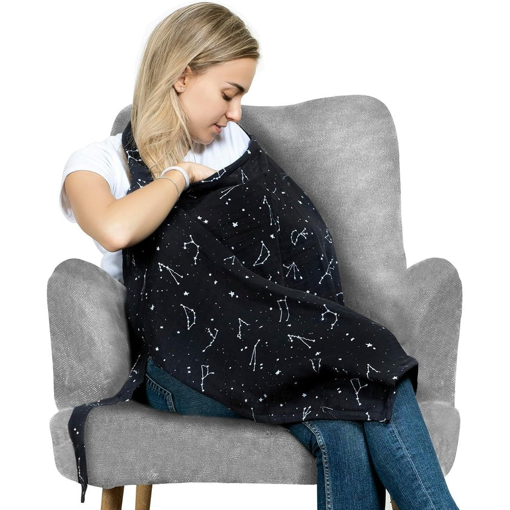 San Francisco Baby nursing cover front view in premium black