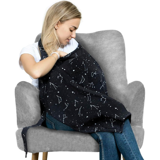 San Francisco Baby nursing cover front view in premium black