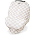 Itzy Ritzy Mom Boss 4-in-1 nursing cover in checkerboard pattern front view