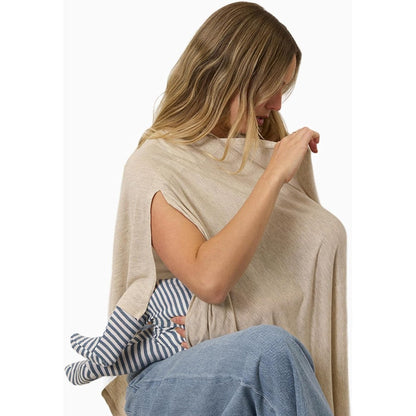 Solly Baby nursing cover in flax front view