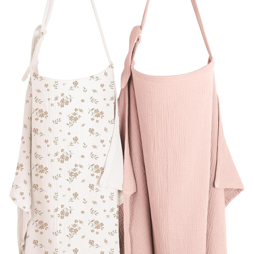 Konssy 2-Pack Muslin Nursing Cover front view with rigid hoop