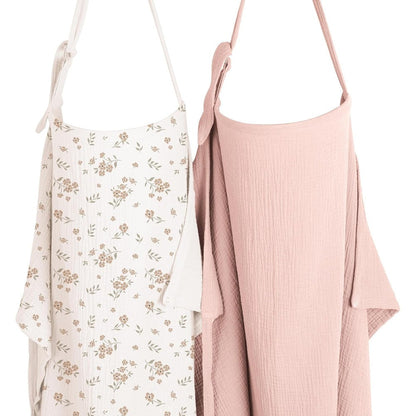 Konssy 2-Pack Muslin Nursing Cover front view with rigid hoop