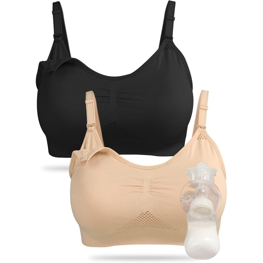 4How Hands Free Pumping and Nursing Bra front view