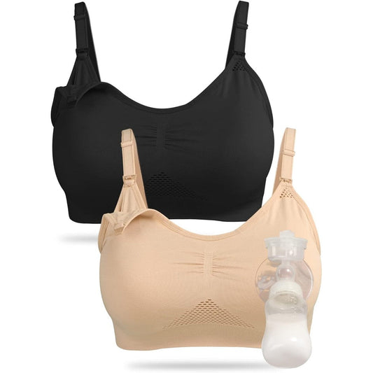 4How Hands Free Pumping and Nursing Bra front view