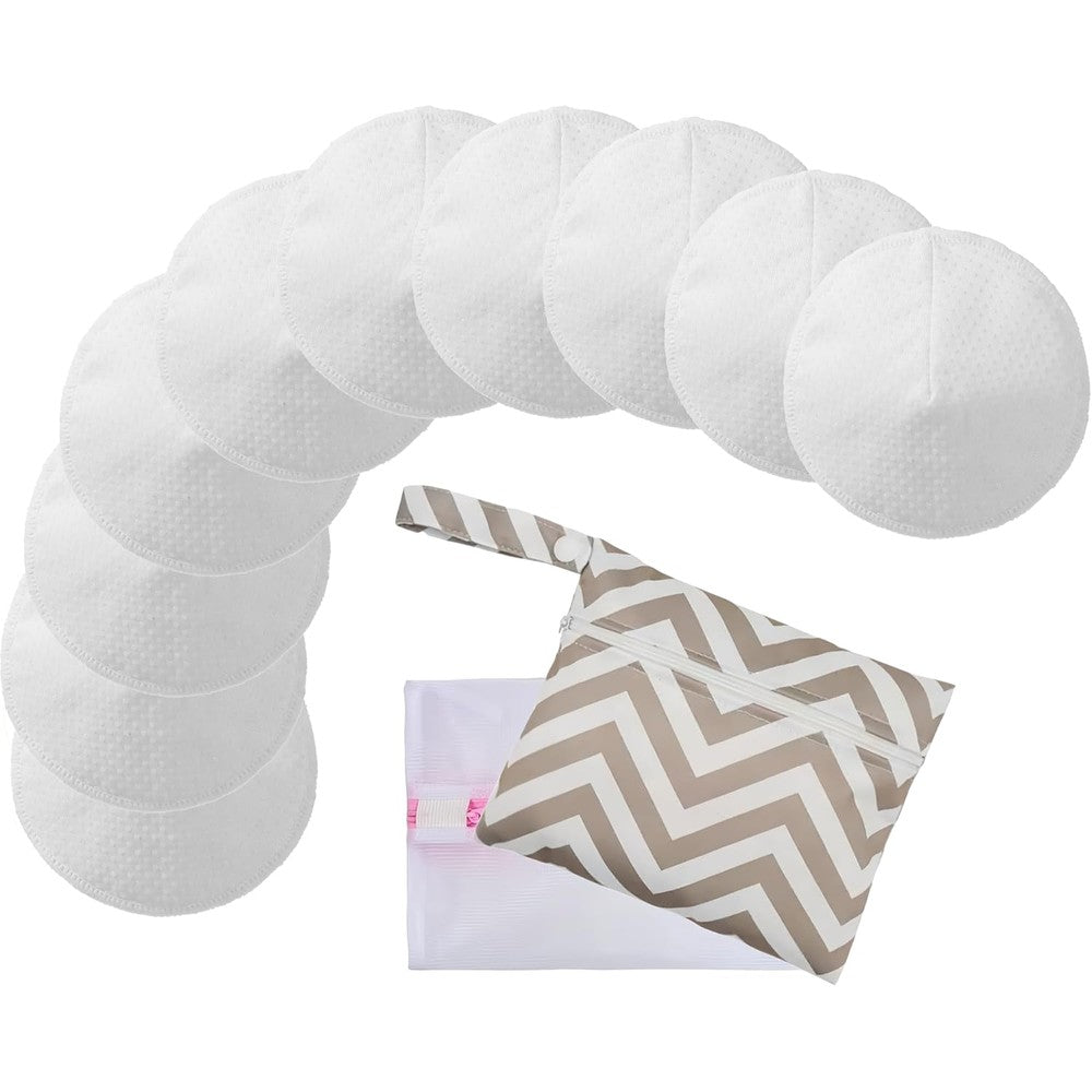 Oiikain reusable bamboo nursing pads 10-pack front view