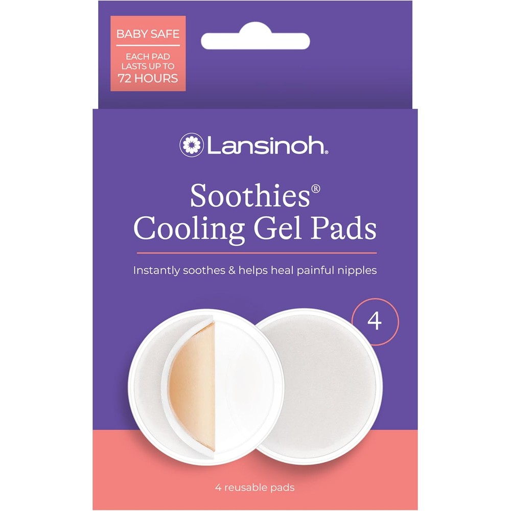 Lansinoh Soothies Cooling Gel Pads front packaging view for breastfeeding relief