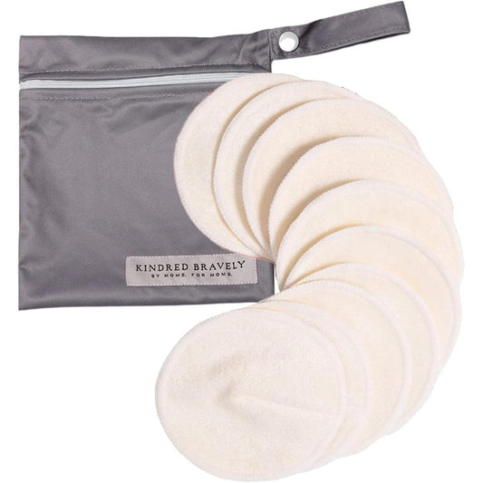 Kindred Bravely organic reusable nursing pads 10 pack with twilight carry bag