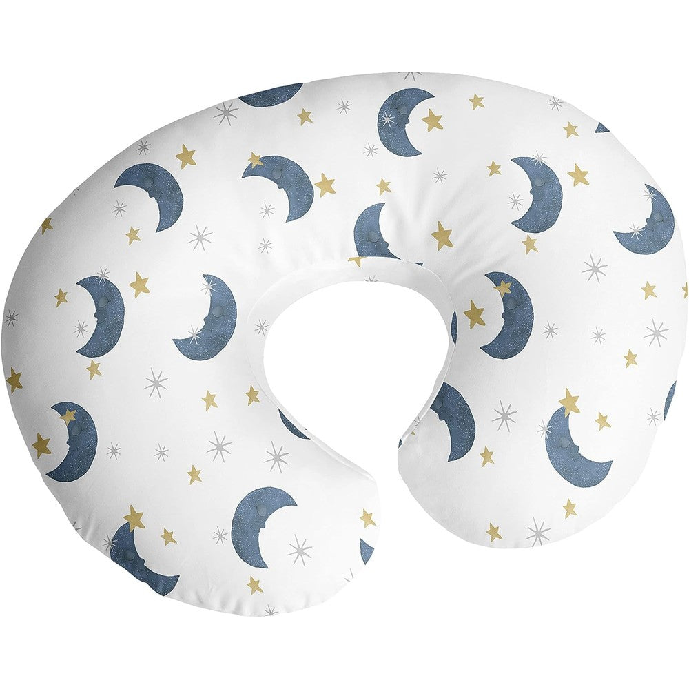 Sweet Jojo Designs Moon and Star nursing pillow cover front view