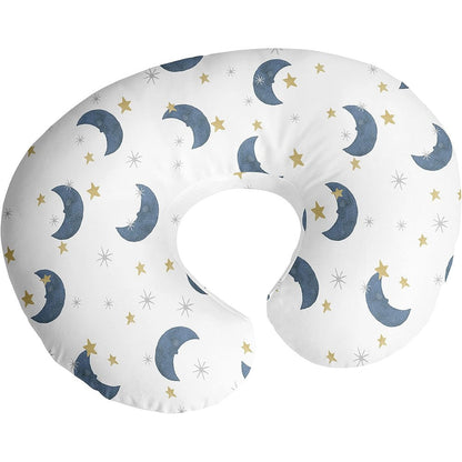 Sweet Jojo Designs Moon and Star nursing pillow cover front view