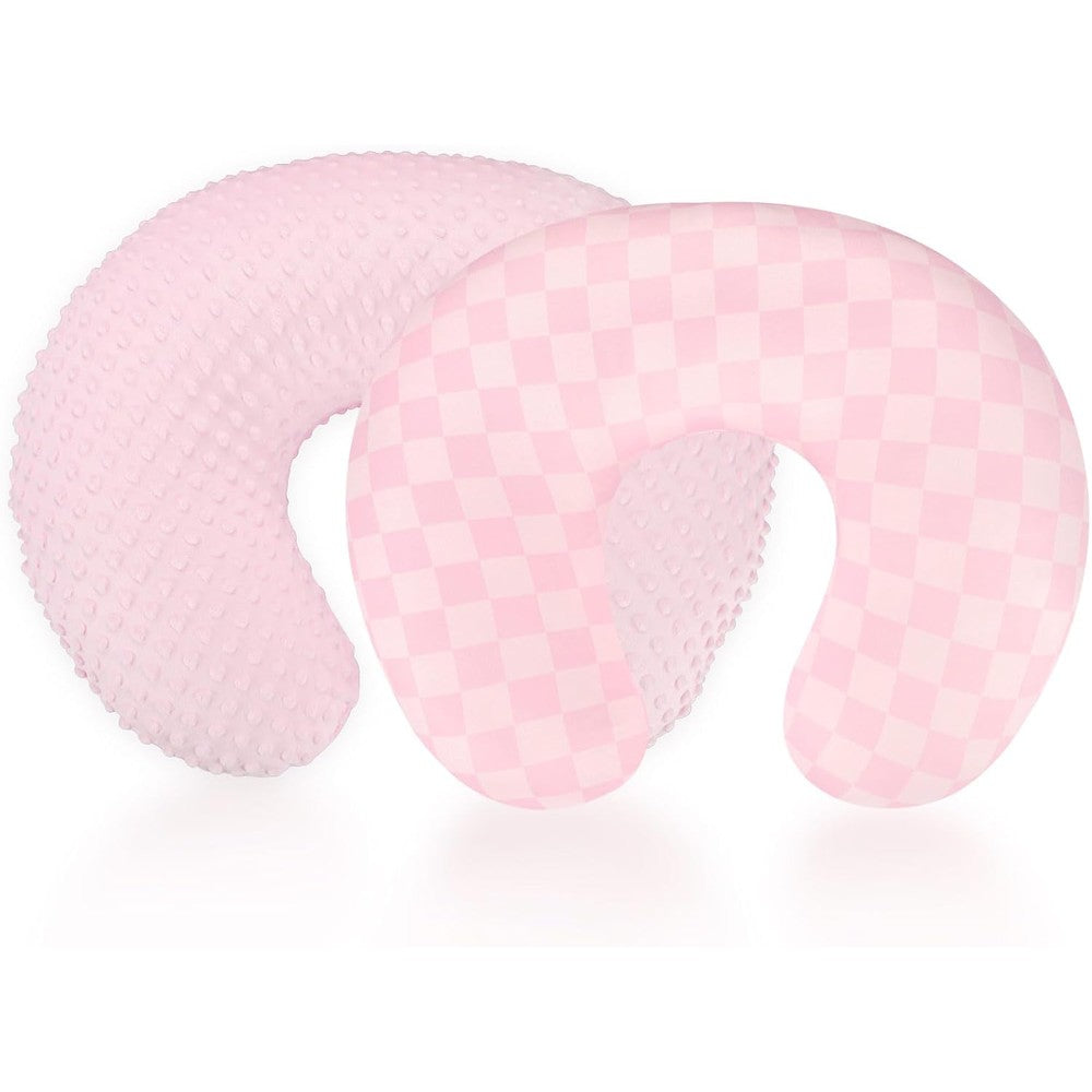 Dayeeball 2 pack nursing pillow covers in pink and pink checkerboard