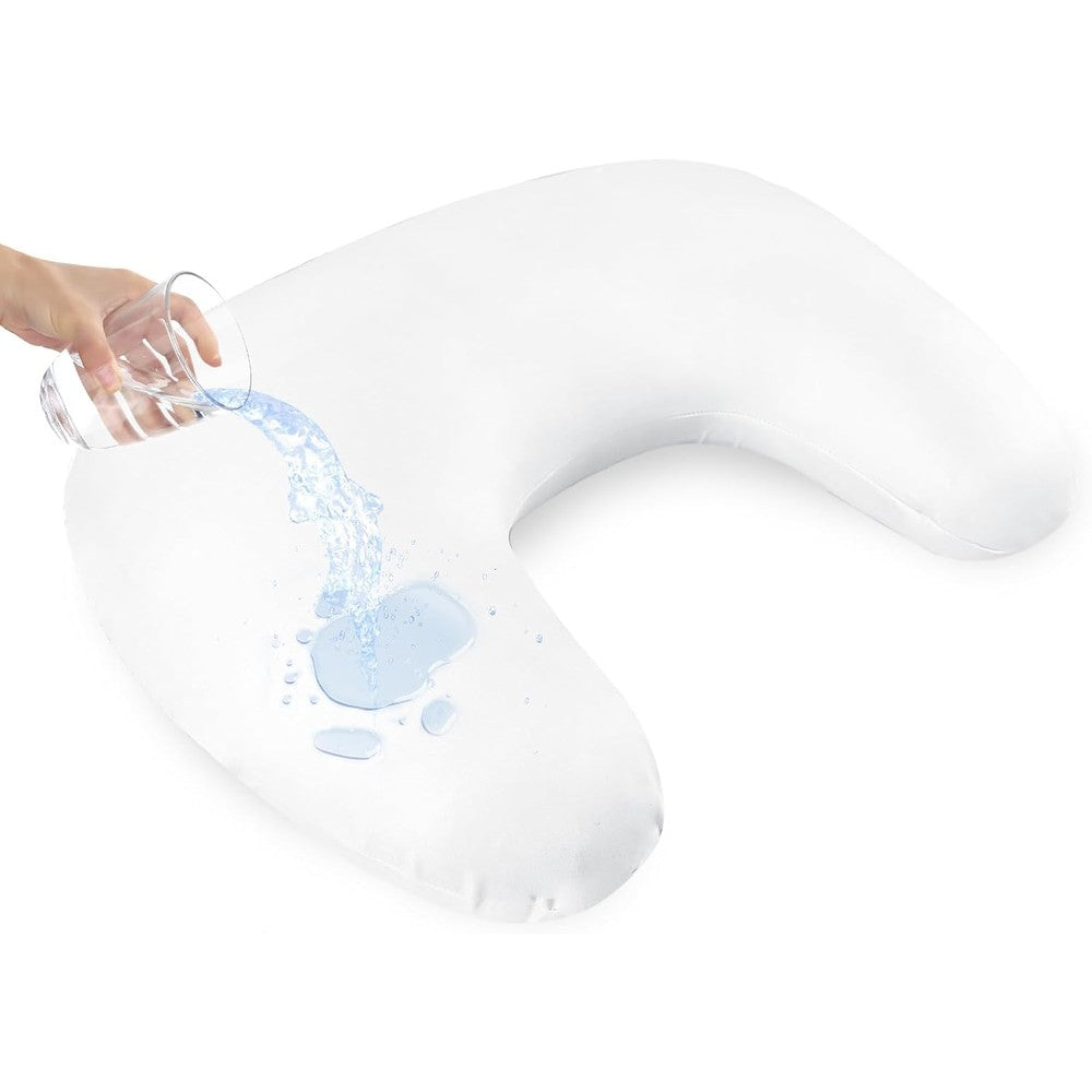 Hooyax waterproof nursing pillow cover white front view