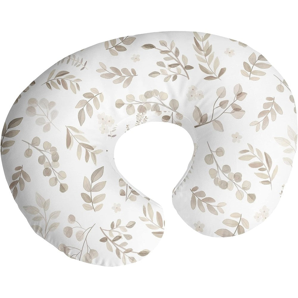 Sweet Jojo Designs botanical leaf nursing pillow cover front view