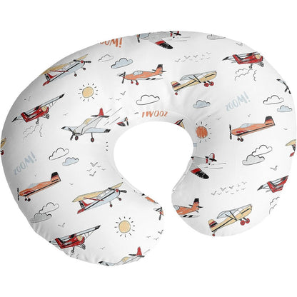 Sweet Jojo Designs vintage airplane nursing pillow cover front view