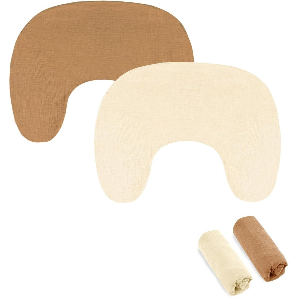 Hooyax Muslin Nursing Pillow Covers 2 Pack front view